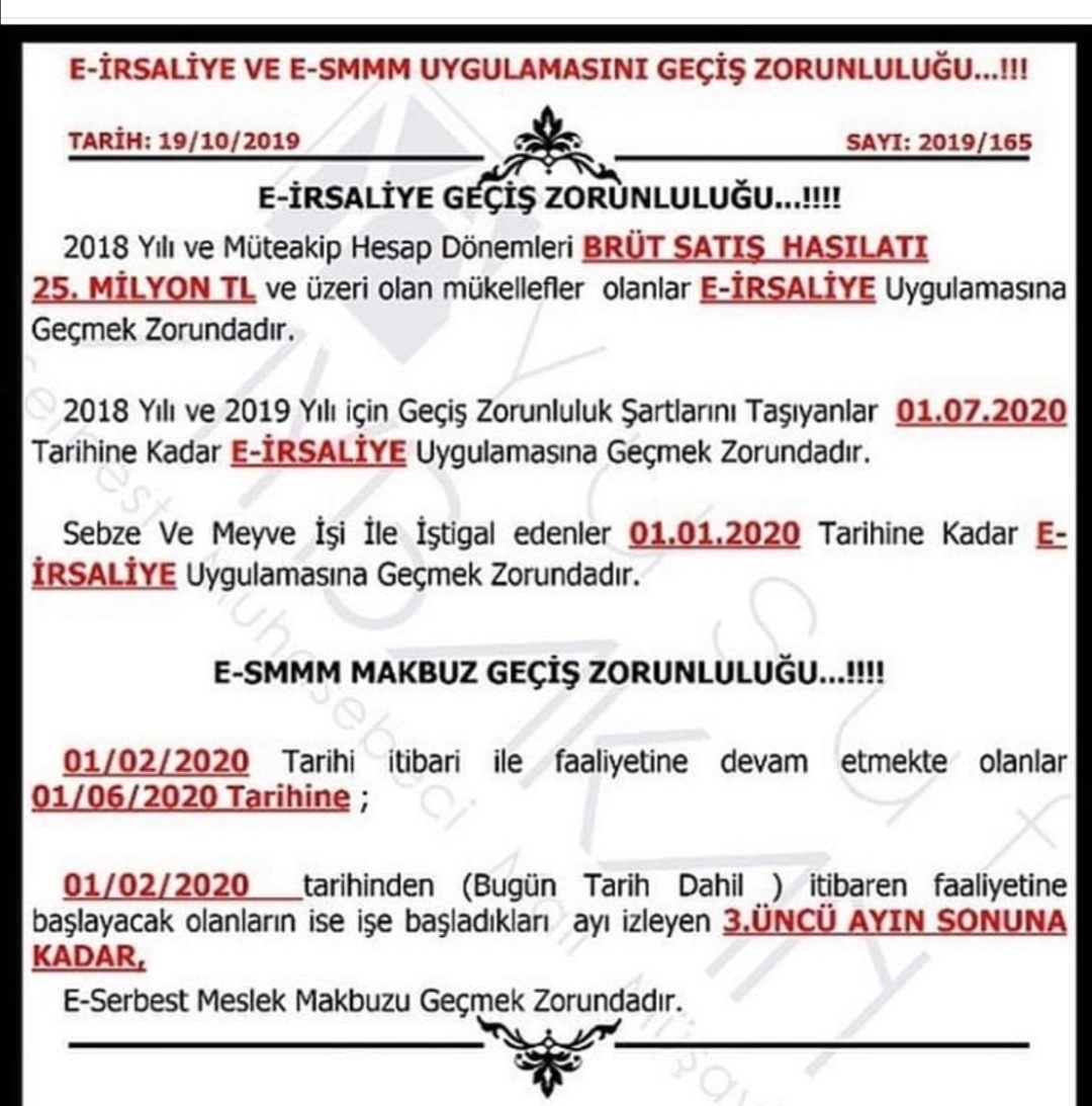 E-İrsaliye E-Smmm