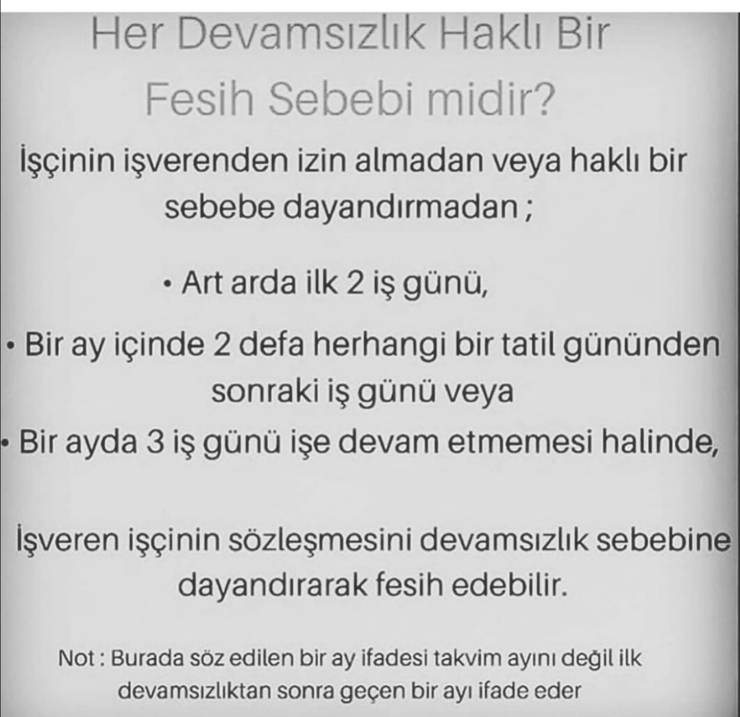 Devamsızlık Fesih Hakkı
