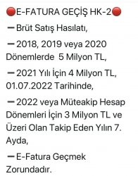 2022 E-Fatura Geçiş