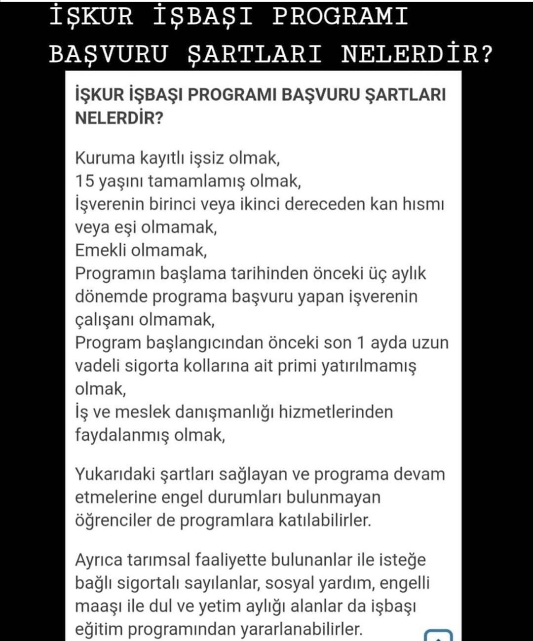 İşbaşı Eğitim Programı