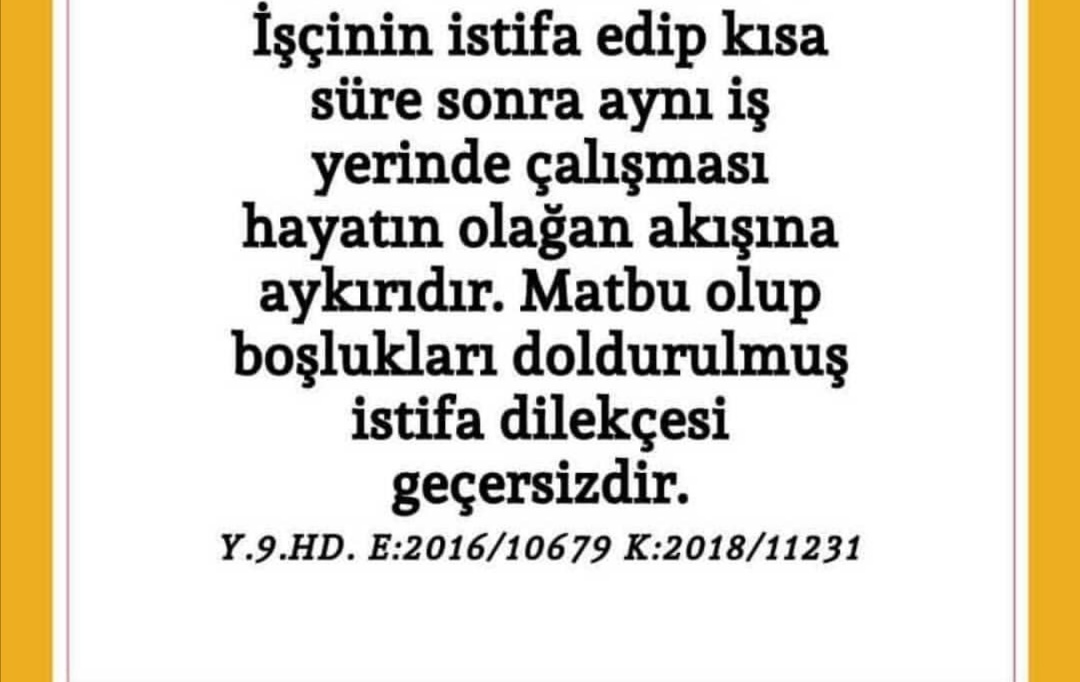Istifa Dİlekcesi