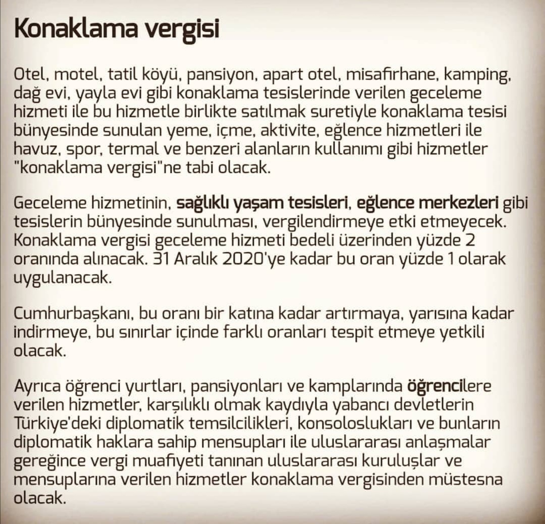 Konaklama Vergisi