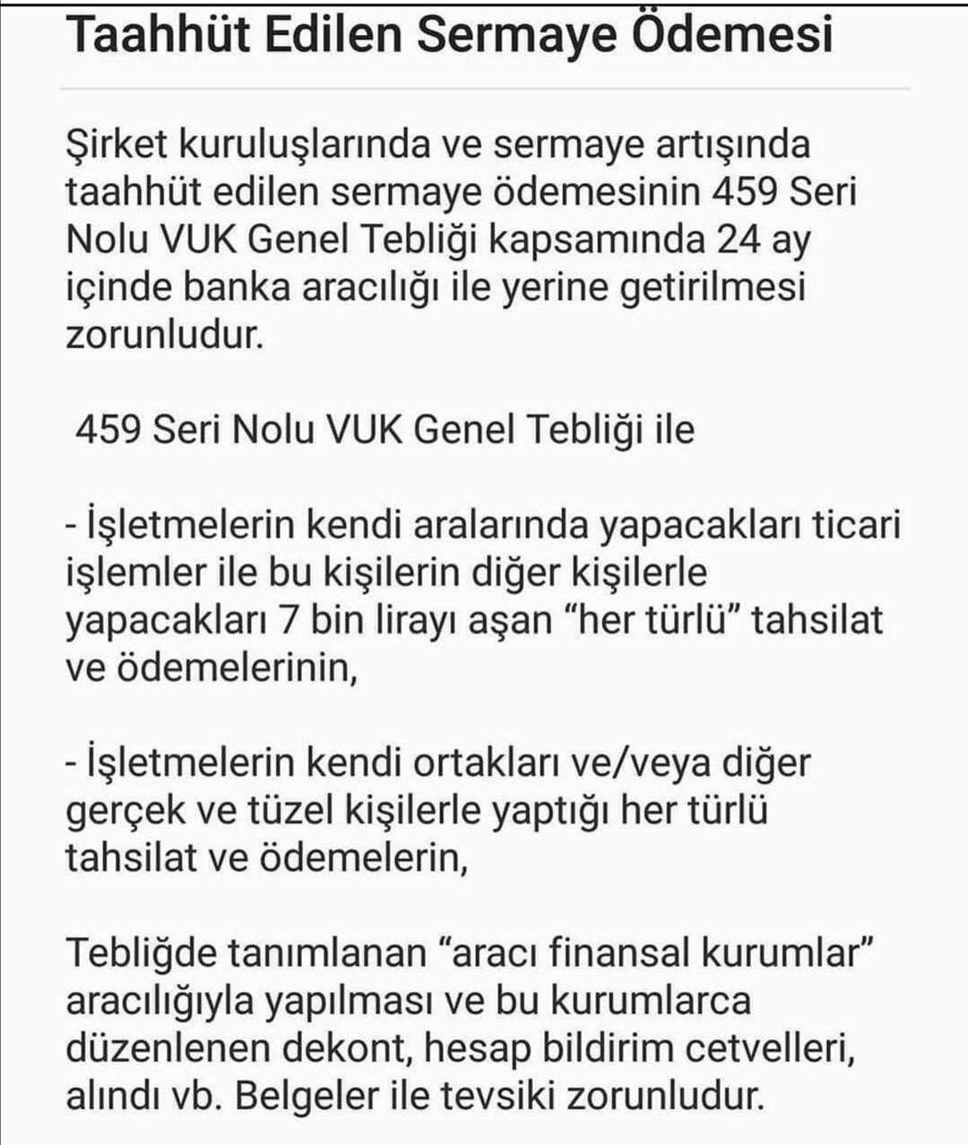 Sermeye Taahhüt Ödemesi