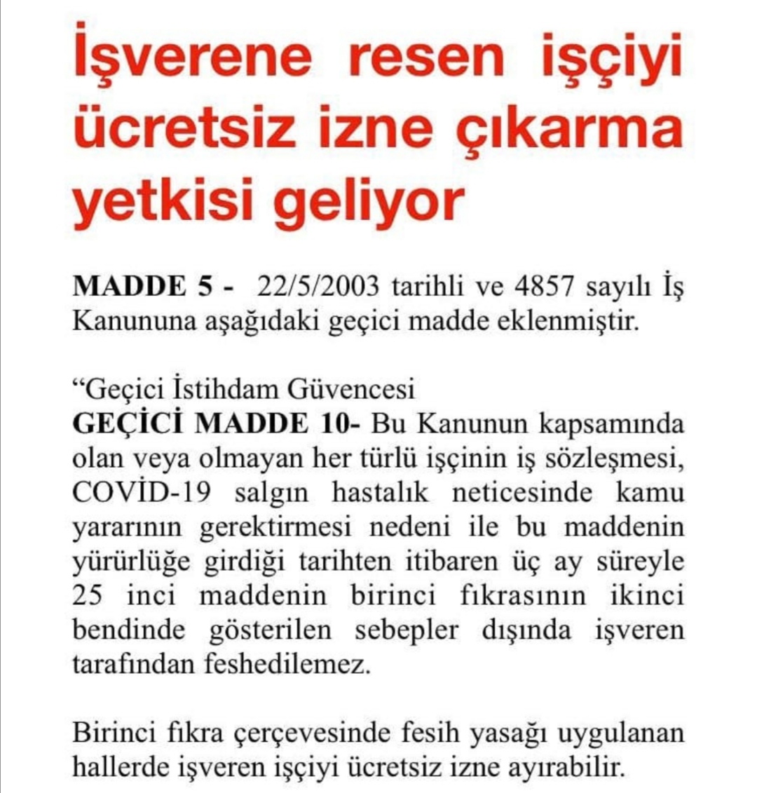 Ücretsiz İzin İşveren İşci