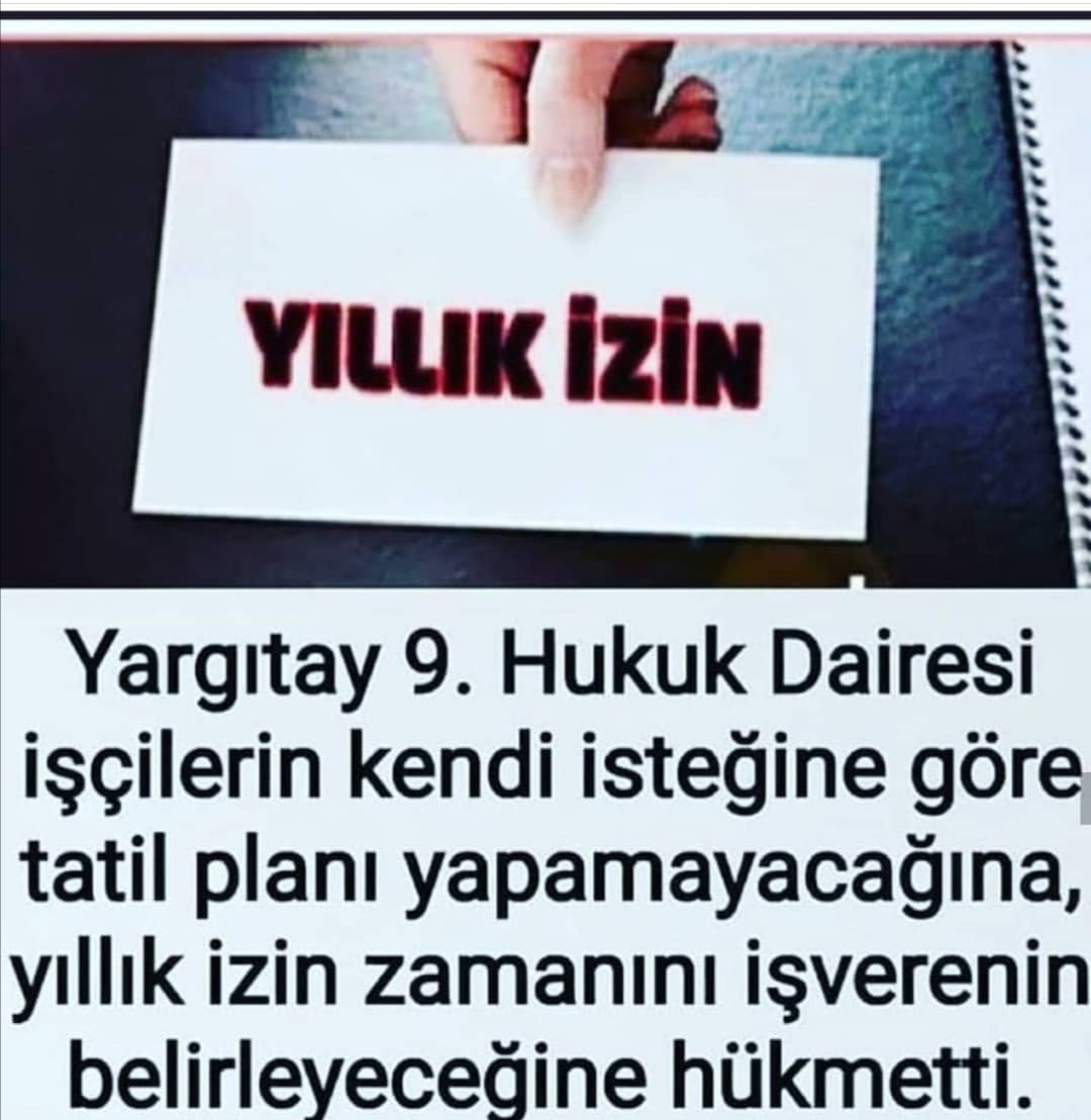 Yillik İzin Yargıtay Karari